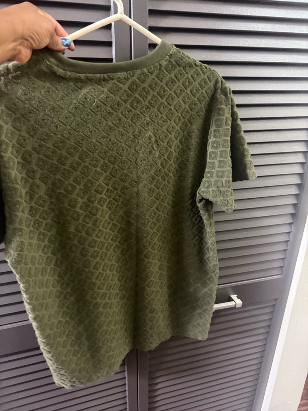 Forever 21 Men Olive Textured Short Sleeve Tee - Picture 3 of 3